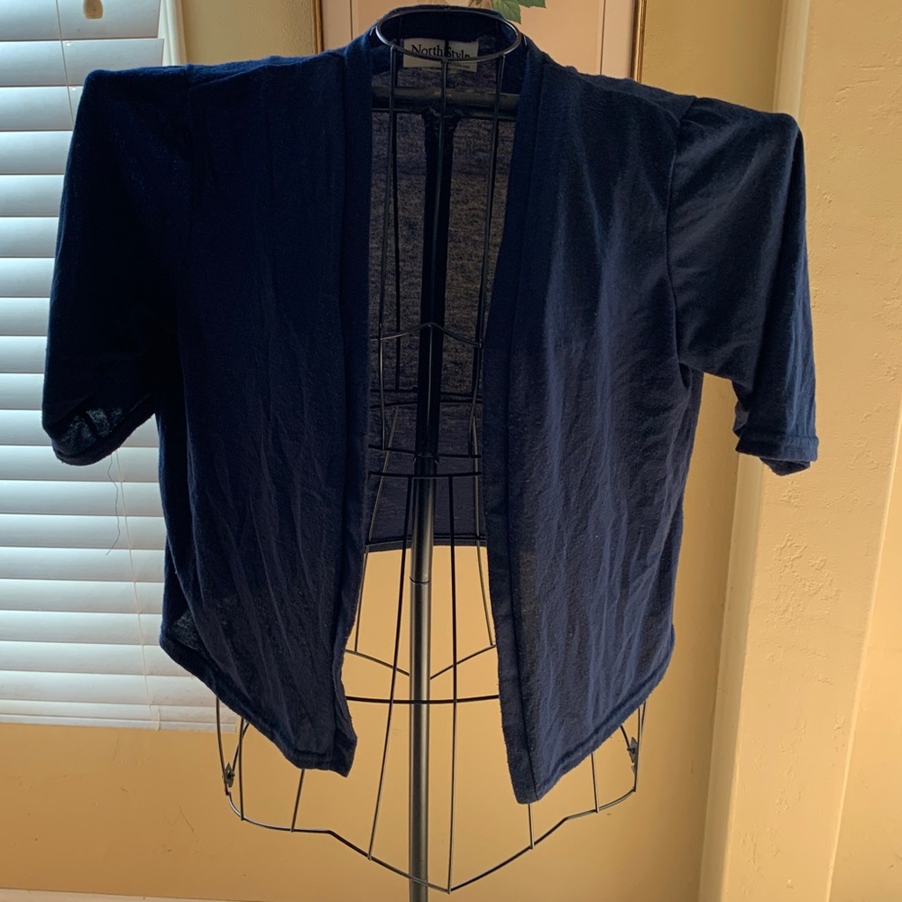 North Style Dark Blue Open Cardigan